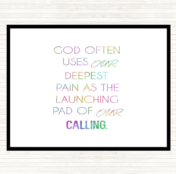 God Often Uses Rainbow Quote Mouse Mat Pad