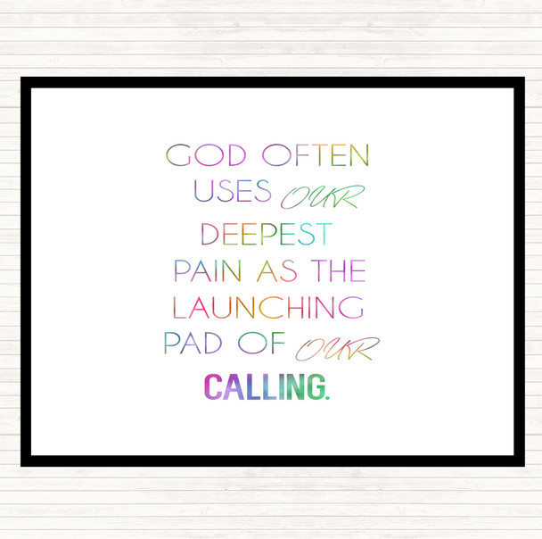 God Often Uses Rainbow Quote Dinner Table Placemat