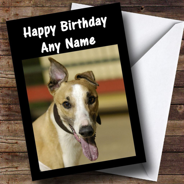 Greyhound Dog Personalised Birthday Card