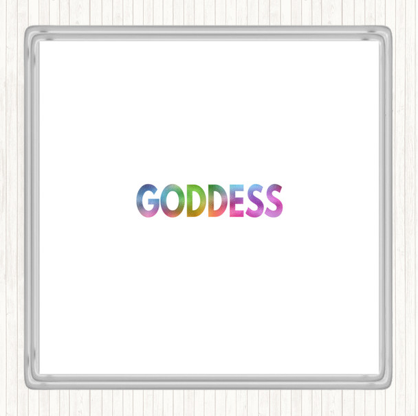 Goddess Rainbow Quote Drinks Mat Coaster