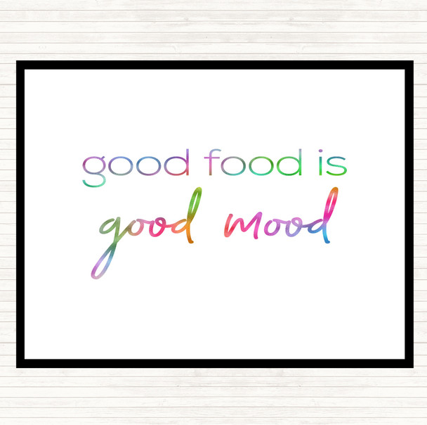Good Food Rainbow Quote Mouse Mat Pad