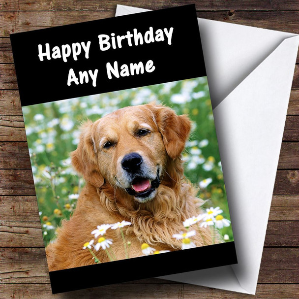 Lovely Golden Retriever Dog Personalised Birthday Card