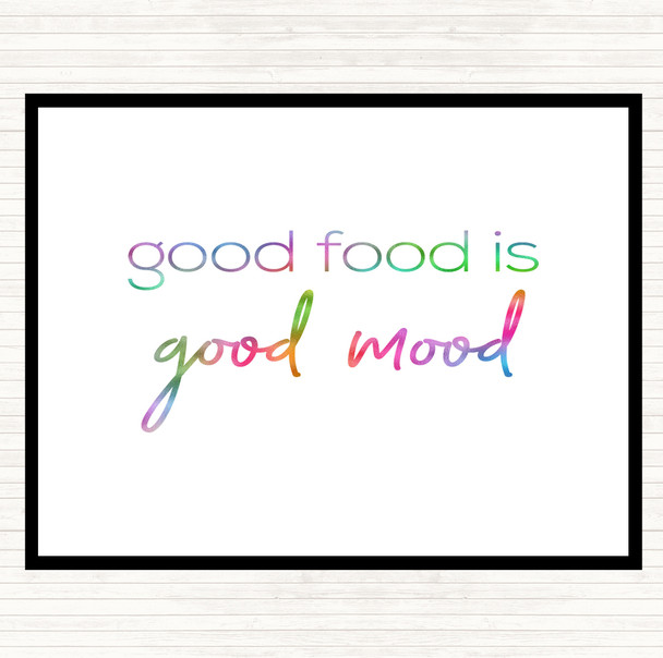 Good Food Rainbow Quote Dinner Table Placemat