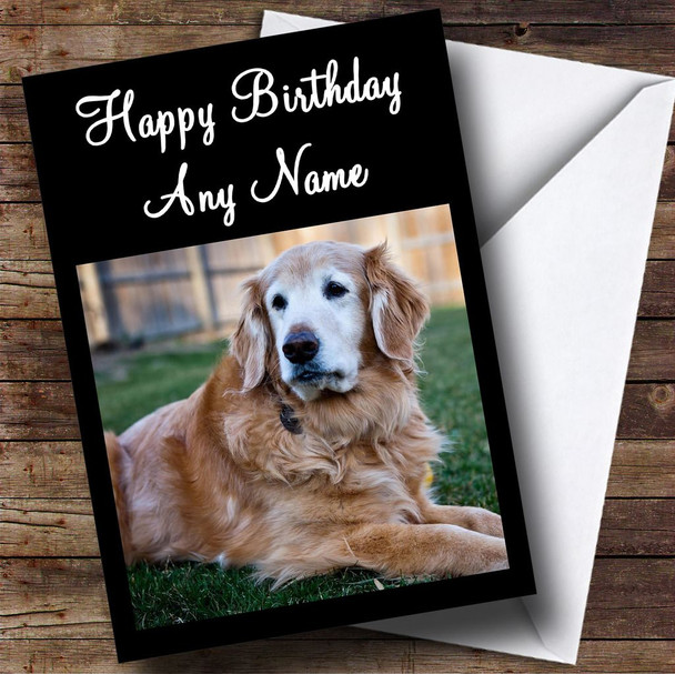 Golden Retriever Dog Personalised Birthday Card