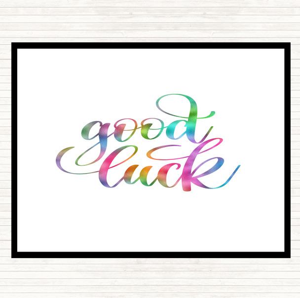 Good Luck Rainbow Quote Mouse Mat Pad