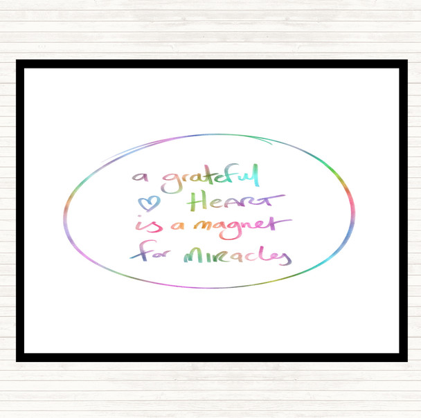 Grateful Heart Rainbow Quote Dinner Table Placemat