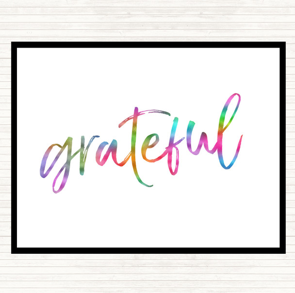 Grateful Rainbow Quote Dinner Table Placemat