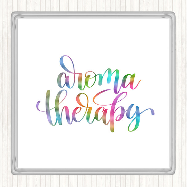 Aromatherapy Rainbow Quote Drinks Mat Coaster