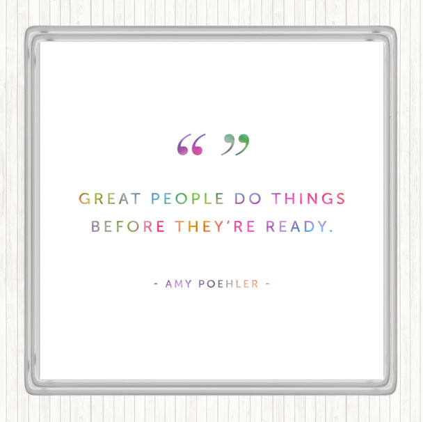 Great People Rainbow Quote Drinks Mat Coaster