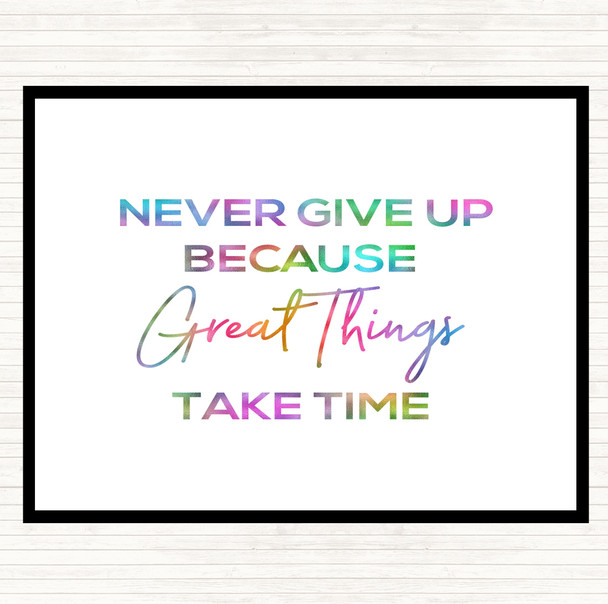 Great Things Rainbow Quote Mouse Mat Pad