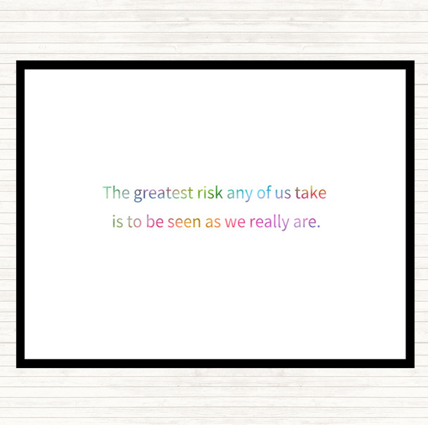 Greatest Risk Rainbow Quote Dinner Table Placemat