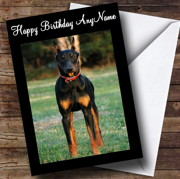 Doberman Dog Personalised Birthday Card