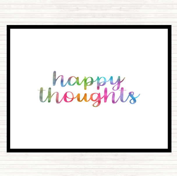 Happy Thoughts Rainbow Quote Mouse Mat Pad