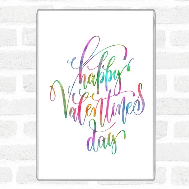 Happy Valentines Rainbow Quote Jumbo Fridge Magnet