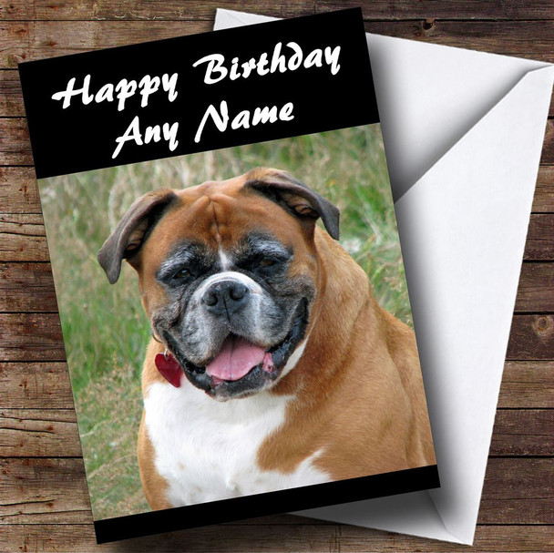 Big Boxer Dog Personalised Birthday Card