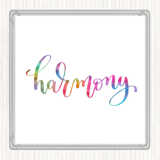 Harmony Rainbow Quote Drinks Mat Coaster