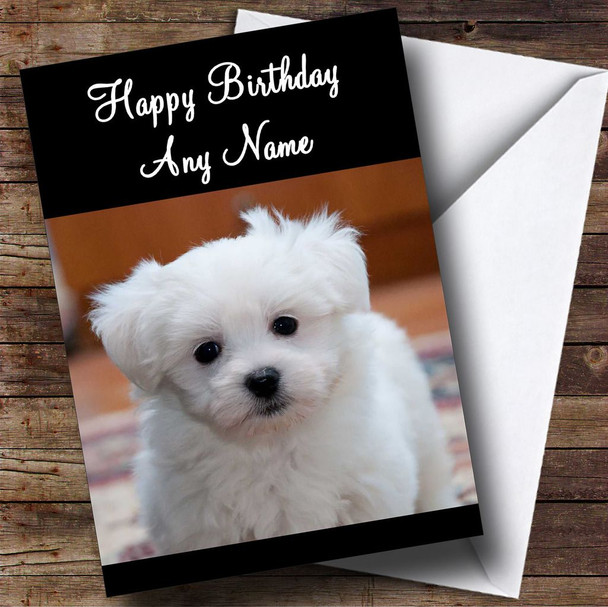 Bichon Frise Dog Personalised Birthday Card