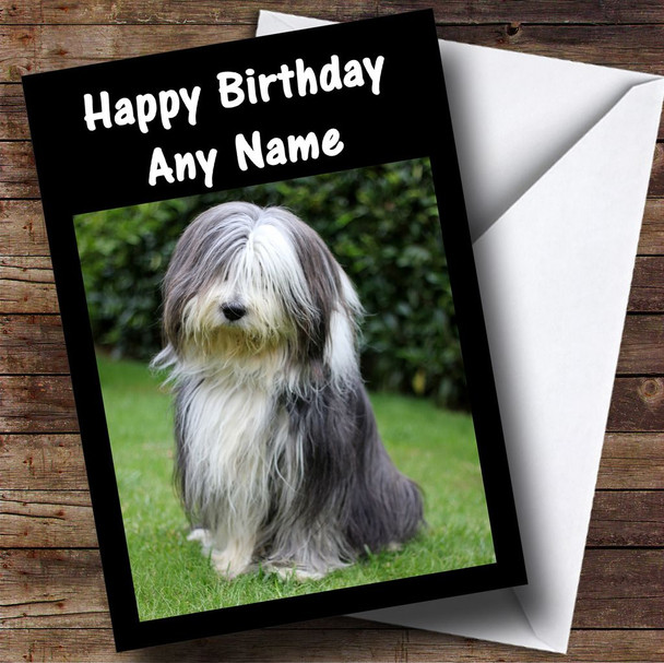 Bearded Collie Dog Personalised Birthday Card