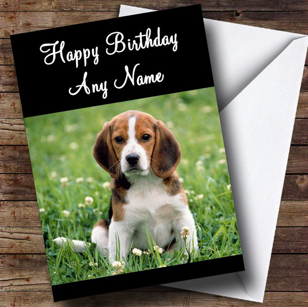 Beagle Puppy Dog Personalised Birthday Card