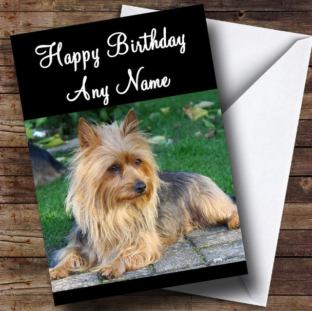 Australian Terrier Dog Personalised Birthday Card