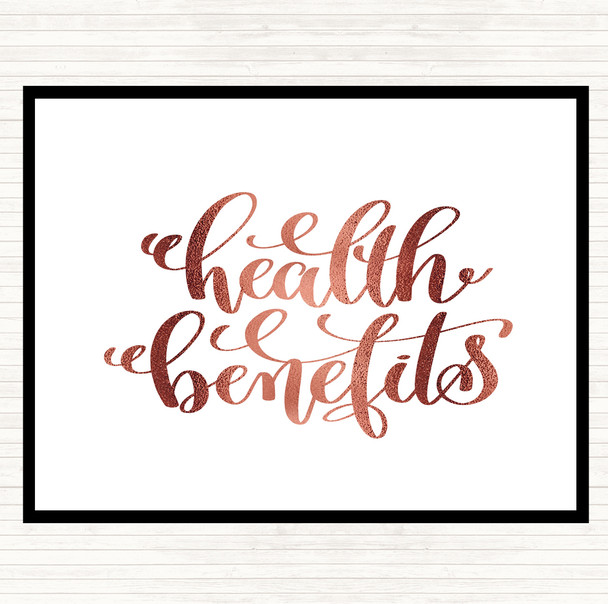 Rose Gold Health Benefits Quote Mouse Mat Pad