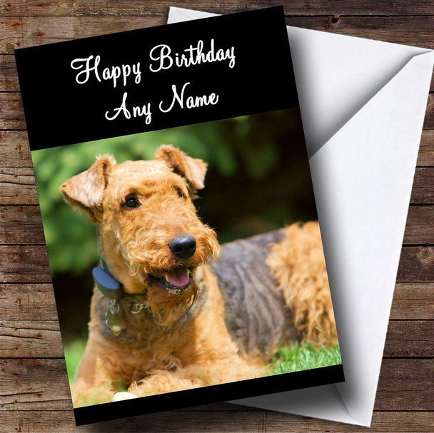 Airedale Terrier Dog Personalised Birthday Card