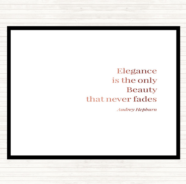 Rose Gold Audrey Hepburn Elegance Quote Mouse Mat Pad