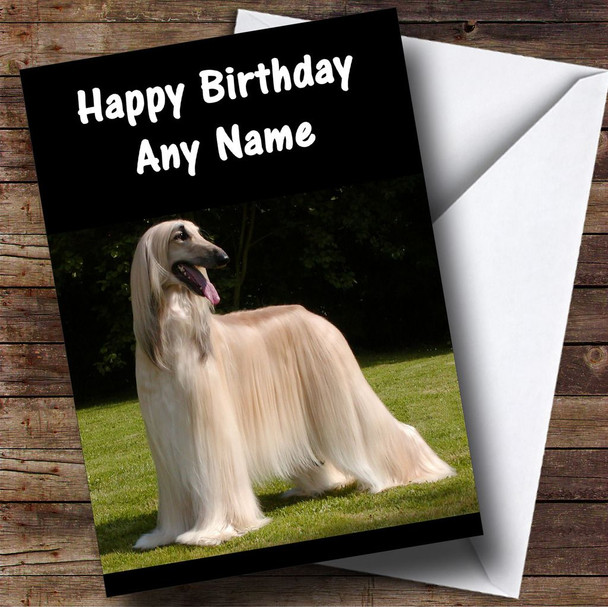 Afghan Hound Dog Personalised Birthday Card