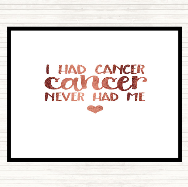 Rose Gold I Had Cancer Cancer Never Had Me Quote Dinner Table Placemat