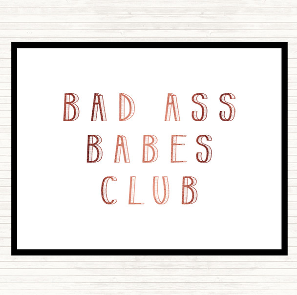 Rose Gold Babes Club Quote Mouse Mat Pad
