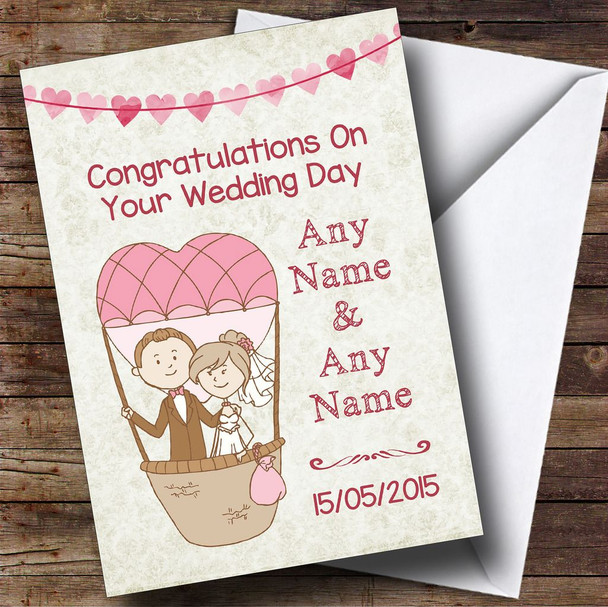 Air Balloon Personalised Wedding Card