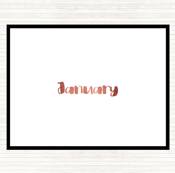 Rose Gold January Quote Mouse Mat Pad