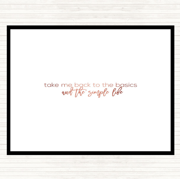 Rose Gold Back To The Basics Quote Mouse Mat Pad