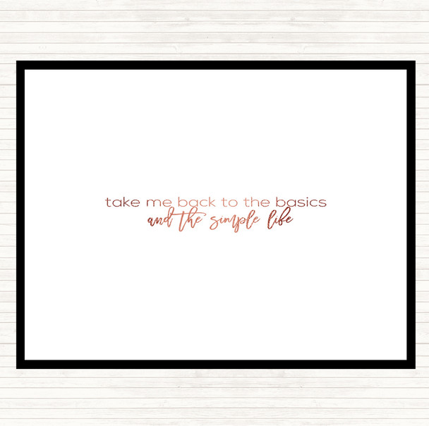 Rose Gold Back To The Basics Quote Dinner Table Placemat