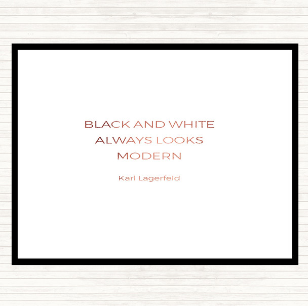 Rose Gold Karl Lagerfield Black And White Quote Dinner Table Placemat