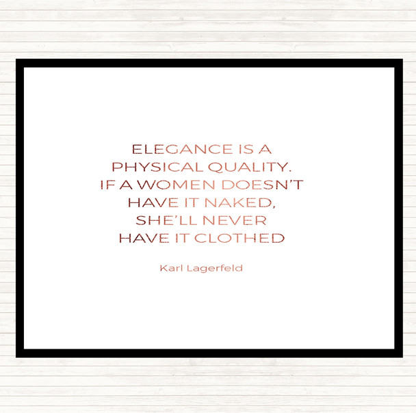 Rose Gold Karl Lagerfield Elegance Quote Mouse Mat Pad