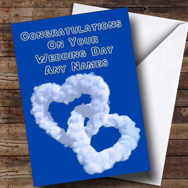 Love Heart Clouds Romantic Personalised Wedding Day Card