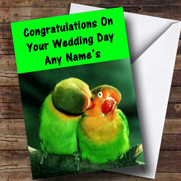 Parrots Personalised Wedding Day Card