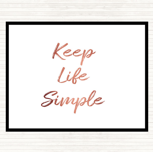 Rose Gold Keep Life Quote Mouse Mat Pad