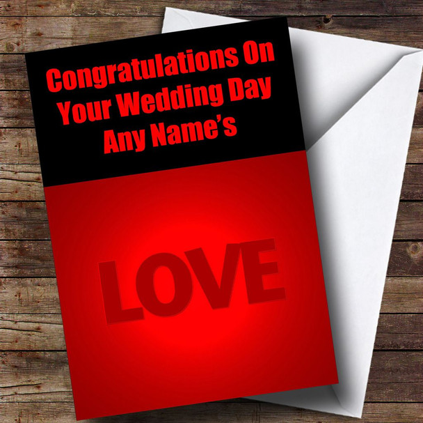 Love Word Personalised Wedding Day Card