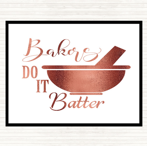 Rose Gold Bakers Do It Batter Quote Dinner Table Placemat