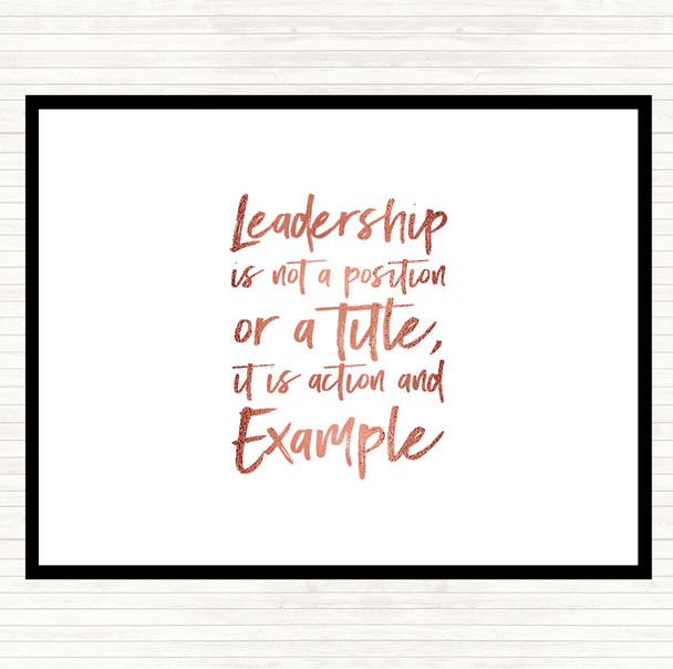 Rose Gold Leadership Quote Mouse Mat Pad