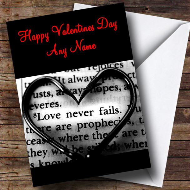 Love Heart Romantic Script Personalised Valentine's Day Card