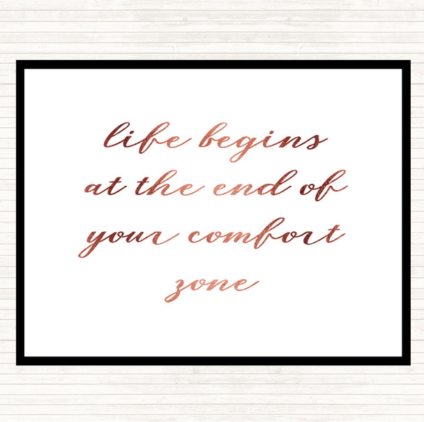 Rose Gold Life Begins Quote Mouse Mat Pad