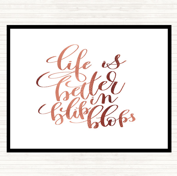 Rose Gold Life Is Better In Flip Flops Quote Dinner Table Placemat