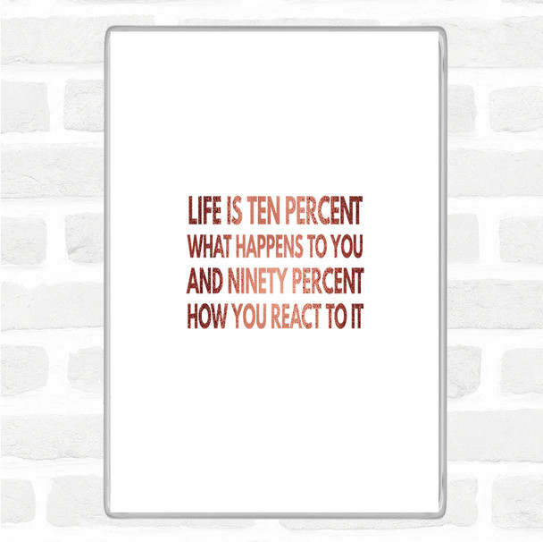 Rose Gold Life Is Ten Percent What Happens And Ninety Percent How You React Quote Jumbo Fridge Magnet