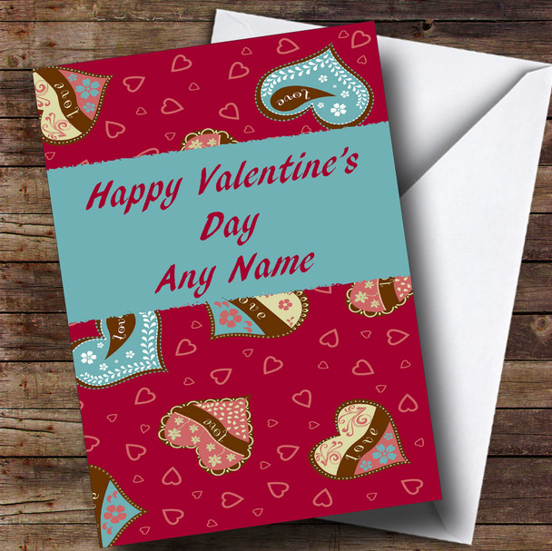 Love Hearts Romantic Personalised Valentine's Card