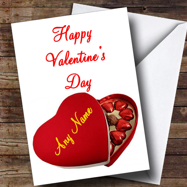 Heart Box Of Chocolates Romantic Personalised Valentine's Card