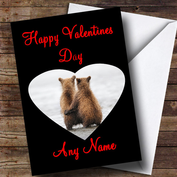 Cuddling Bears Personalised Valentines Card