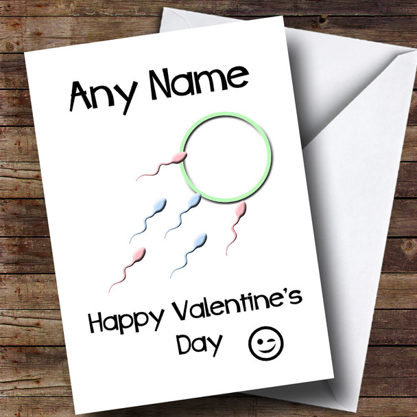 Happy Valentines Sperm And Egg Personalised Valentines Card